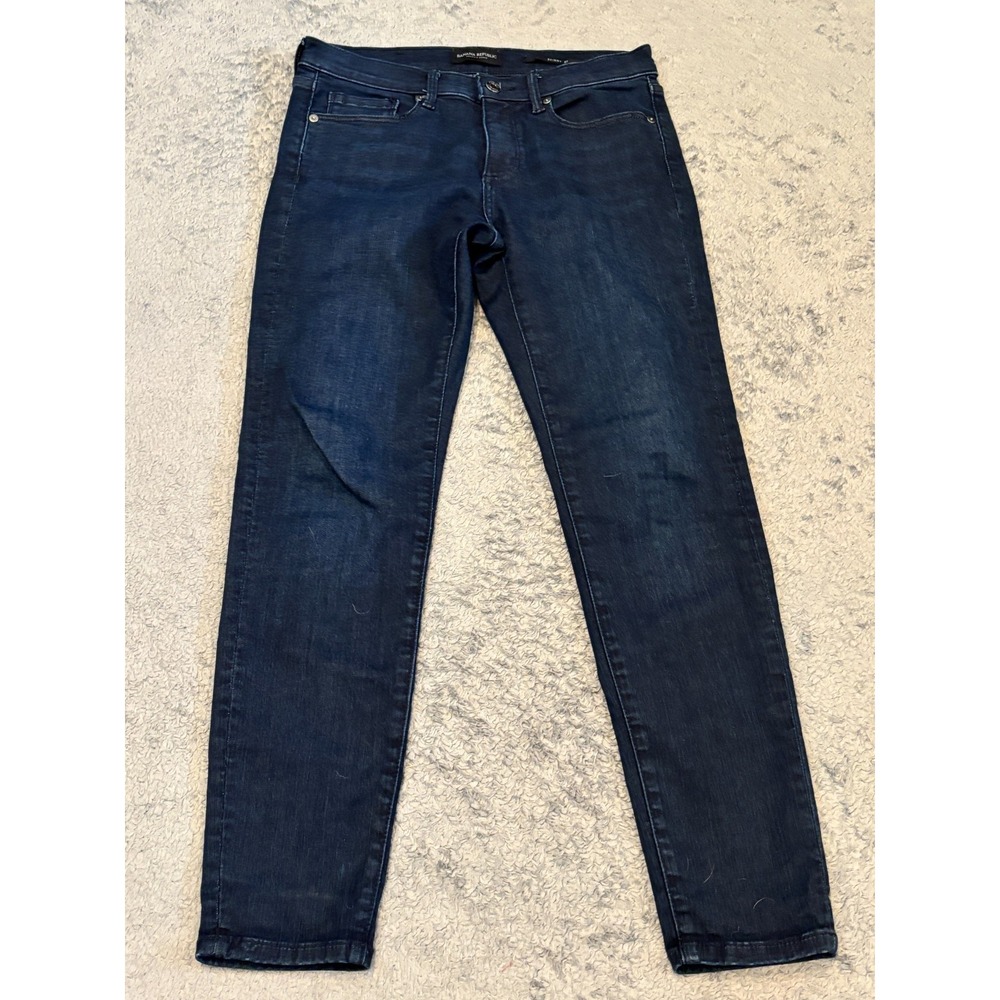 Banana Republic Jeans Womens 27 Premium Denim Skinny Blue Dark Wash Stretch